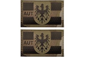 OHRONG 2 Stück Austria Flagge Schild Patch Österreichische National-IR Infrarot Reflektierend Tactical Military Team Badge Applique Geschenk für Männer Frauen