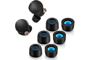OPODEE Memory-Schaumstoff-Spitzen für Sony WF-1000XM4, rutschfeste Ersatz-Ohrstöpsel für Sony True Wireless Kopfhörer, passen in die Ladehülle, perfekte Geräuschunterdrückung, 3 Paar (groß, schwarz)