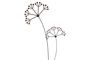 Bornhöft Lot de 2 piquets de jardin en forme de fleur en métal rouillé - Décoration de jardin