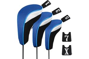 Andux Lot de 3 Couvre-têtes en Bois pour Club de Golf 460 CC avec étiquettes interchangeables