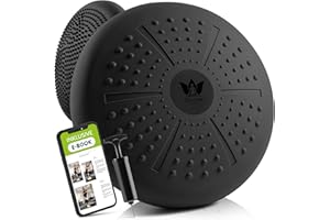 ZENONE SPORTS ZenBalance Plus, Coussin d'équilibre Balance Board, Coussin Orthopédique, Coussin d'air pour la Posture, Entraînement de l'équilibre et de la Force, avec Pompe, e-Book et Guide, 33 cm