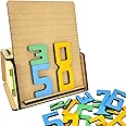 Youngineers Stacking Numbers Math Toy, Learn Basic Addition, Subtraction and Multiplication, Ages 4-7, Fun Wooden Learning Educational Game