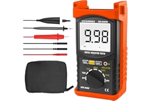 GOYERRNES Medidor de Resistencia de Aislamiento,GR-6688B Probado de Resistencia de Aislamiento 200Gig Ohm digital Megger Megohm Meter con rango 500V/1000V/2500V/5000V,Pruebas para cable de calefacción