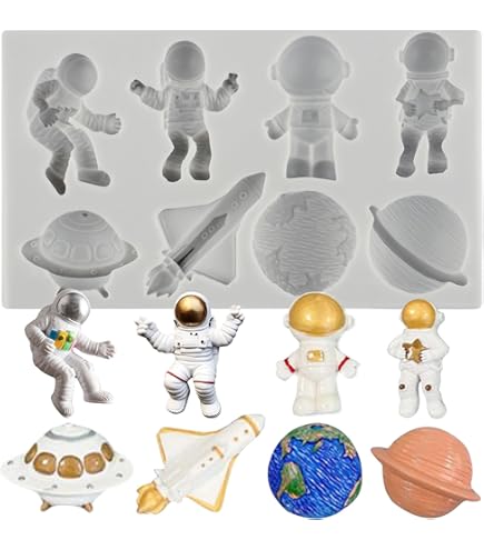Moule En Silicone Pour Porte-clés Astronaute - Pour Résine Époxy, Bougies, Cire | Réutilisable Et Facile à Démouler