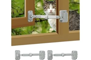 NEWBINN 2 x Verstellbare Fenstersicherung Kindersicherung, Selbstklebende Sicherheitsfensterschlösser Grau für Baby, Kleinkinder, Haustiere