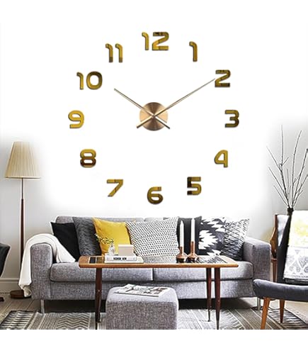 Wandklok, DIY sticker Wandklok Moderne frameloze 3D wandklok Romeinse cijfers Spiegel sticker Kunst wandklok Home decor Ambachten grote klok voor kantoor woonkamer(black