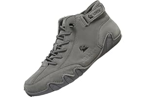 Eteslot for Wiecel Barfußschuhe Leder - Lederstiefel Herren - for Ldeck Barfussschuh - Wildleder Schuhe Herren - Leder Boots Herren Mode Glamour Barfußschuhe - Lässige Outdoor-Sneaker Zum Wandern