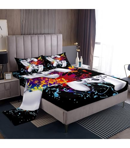 Homewish Set Di Lenzuola Natalizie Per Letto Matrimoniale, Motivo Babbo