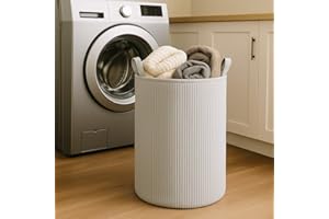 PUTSKA Laundry Basket – Blanket Basket for organising, Décor and Toys, Clothes Hamper – Perfect for Baby and Kids Room, Nursery, Bedroom, Bathroom, Living Room – Extra Large, Grey