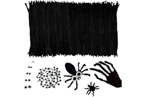 LGIFUTMAX 450 Stück 300 Pfeifenputzer zum Basteln Schwarz Pfeifenreiniger Chenilledraht 30cm,150 Selbstklebende Wackelaugen,Pipe Cleaner für DIY Projekte und Basteldeko für Kinder