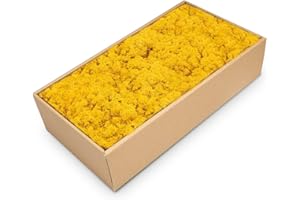 NaDeco Islandmoos in Natur und 30 weiteren Farben zur Auswahl | Deko-Moos | Rentier-Moos | Reendier Moos | Bastel-Moos | Dekomoos | Moos-Deko, Farbe:Gelb