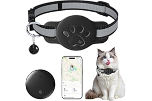 SUOXIOM Cat Tracker, GPS Tracker for Cats (Android only), Cat Location Tracker with Holder, No Monthly Fee, Compatible with Apple Airtag Find My,Anti-Lost Tracking Device for Pets, Bags