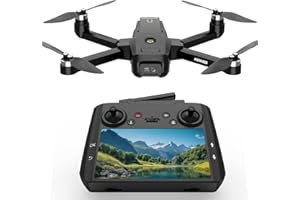 SUANGRC Drone GPS avec 4K Caméra pour Adulte,Écran LCD HD 4.5" Drone Professionnel Longue Portée,Carte SD 32G, Follow Me Circle Fly,Retour Automatique Positionnement par Flux Optique,3 Vitesses