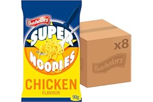 Batchelors Super Noodles Tasty Chicken Flavour, Instant Snack Ready in 4 Minutes, 90 g Packet (Pack Of 8)