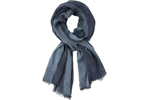 DAMILY Hommes Mode Foulard Echarpe de Plissée Rayée Confortable Coton Lin Hiver Étoles Châle