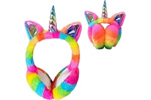 BTHRORO Paraorecchie Invernali per Bambini, Unicorno Peluche Orecchie Scaldaorecchie Pieghevole Morbido Confortevole Ear Cover per bambini Accessorio invernale