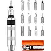 QWORK® 14-Piece Manual Impact Screwdriver Set, 1/2" Manual Impact Driver with Screw Adapter and Phillips/Slotted Bits