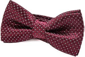 DonDon Papillon bambino e Ragazzo Ragazzi annodato e regolabile 9 x 4,5 cm lucido con punti d'argento