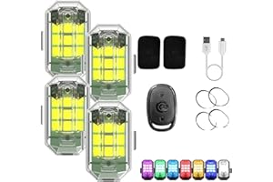 ‎UMIKK Auto Fernbedienung Blitzlicht, Drahtloses LED-Blitzlicht mit hoher Helligkeit, 7-farbiges LED-Flugzeug-Blitzlicht und USB-Aufladung, Flugzeug-Blitzlichter, Drohnen-Antikollisionslichter