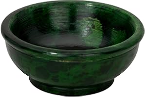 ‎MAMEMI Räucherschale aus SPECKSTEIN GRÜNbemalt – kleine Schale ø 6,5 cm, Höhe 3 cm für Räucherkohle mit glatter Oberfläche – hitzebeständig – Räucherzubehör für Rituale, Altar und spirituelle Anwendungen
