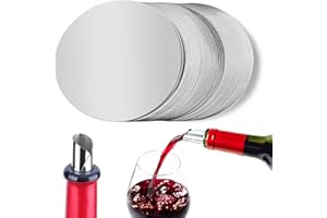 BRELET 50 Pezzi Versatore di Vino Salvagoccia Riutilizzabile.Salva Goccia per Vino a Disco.Salvagoccia Bottiglia di Vino.Wine Pourer Slice Alluminio.Senza Gocciolamento Salvagoccia per Bottiglia di Olio…