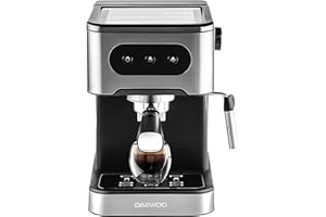 Daewoo 20bar Espresso Coffee Maker With Steam Wand, Barista Quality Coffee, For Ground Coffee