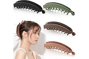 KWJEIULSOQ 4 Stück Banana Clip Dickes Haar Banana Clip Groß Banana Hair Clip, Pferdeschwanz Haarspange Bananen Haarspange Vintage Haarspange Bananenspange Stabil Bananenspange Haare Dickes Haar Groß, für Damen