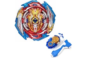 Desamvap Bey Brust Tops B-173 Kampfkreisel Infinite Achilles Metal Fusion DB Bey Layer Kreisel Right Spin Battle Kreisel Spielzeugset mit Starter und Griff, Geburtstag Kinder Spielzeug