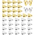 Thinp 40 Pieces Magnetic Necklace Clasps and Closures, Heart Shaped Magnetic Clasps for Jewelry Making Bracelet Clasps and Closures for DIY Bracelet Necklace Jewelry Accessories(Gold, Silver)
