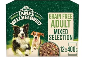 James Wellbeloved Adult Grain Free Turkey, Lamb and Chicken in Loaf 12 Cans, Hypoallergenic Wet Dog Food, Pack of 1 (12 x 400 g)
