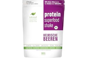 SMNUT SMARTEST NUTRITION smnut protein superfood shake HEIMISCHE BEEREN | Bio Veganes Premium Proteinpulver | 100% Natur: Ohne Zusatz von Aromen oder Süßstoffen | Laktose- und Glutenfrei | 500g