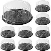 byepica Domo 20 Pack Disposable Cake Containers with Lids, Plastic Cake Containers 10 Inch, Safe Design and Spill Resistant,