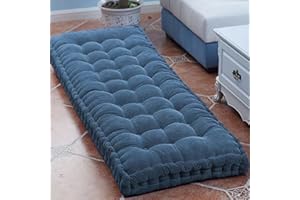 Waigg Kii Thick 8cm Bench Cushion Pad 2/3 Seater,100cm/120cm Soft Bench Cushions Cotton Chair Pad for Home Dining Garden Patio Sofa Swing (120x50cm,Blue)