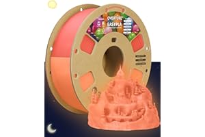 OVERTURE Easy PLA Filament 1.75 mm, Filament d'imprimante 3D Glow in Dark PLA 1kg (2.2 lbs), Précision dimensionnelle de +/- 0.02mm (Rouge Luminescent)