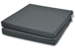 ‎ROLLMAYER Rollmayer 2er Set Stuhlkissen Stuhlauflage Sitzkissen Sitzpolster Auflage für Stühle in Haus und Garten Kollektion Melange (Grafit 22, 40x40x4cm)