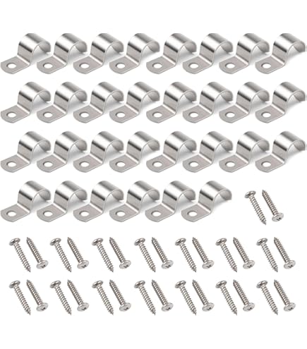 Clip Fermacavi In Acciaio Inox &Oslash;3 Mm - Confezione Da 25, Per Cavi, Tubi, Fissaggio A Parete