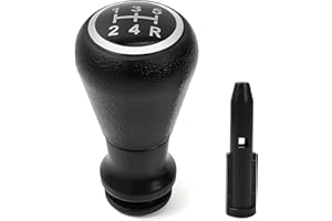 Carehabi 5-Gang-Schaltknauf für Peugeot 106 107 207 301 307 308 407 408 508 3008 1007 / für CITROEN C2 C3 C4 Picasso - Schwarz und Silber