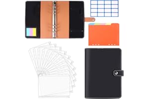‎MOINKERIN Budget Planner A5, moinkerin Budget Binder with Clear Plastic Binder Envelopes, Label Stickers, Separate Pages for Cash, Travel and Diary