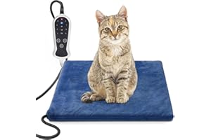 GOLOPET Pet Heating Pad,Medium 18x18inches for Cat Heating Pad,Waterproof Thermostat Electric Heated Mat,Dog Heat Pad with Removable Cover for Puppies Kittens Dog