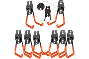 3-H Appendi Bici da Muro Garage 8 Pezzi, Appendi Bici da Muro 3 Punti di Saldatura, Supporto Bici da Muro Acciaio Inox Massiccio, Porta Bici da Muro con Viti Ganci Garage per Attrezzi, Scala, Bici