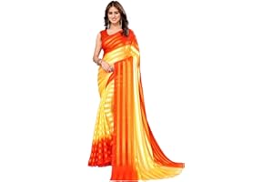 TreegoArt Fashion Damskie sari z satynowym wykończeniem, z nieszytą bluzką