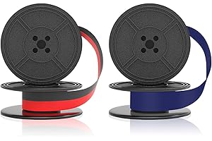 FFDHWU 2 Pieces Typewriter Ribbon, Classic Vintage Typewriter Ribbon, Black Red and Blue Typewriter Ribbon, Convenient Nylon Typewriter Ribbon