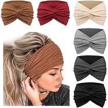 Lot De 6 Bandeaux Torsadés Pour Cheveux Femme - Couleurs Assorties - Élastique, Confortable - Pour Sport, Yoga, Quotidien