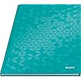Leitz WOW A4 Squared Casebound Notebook with Laminated Hardcover Cardboard, 160 Pages / 80 Sheets of FSC Certified Paper (80gsm), 215 x 302 x 14mm, Ice Blue, 46261051
