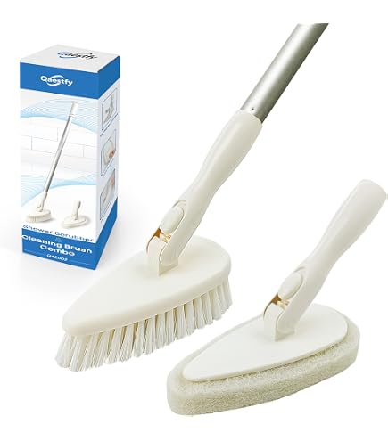 Cepillo Limpieza Ducha 3 En 1 AKOFIC | Mango Extensible Y Giratorio 180° | Para Bañera, Azulejos Y Paredes