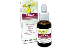 ‎NATURALMA Mimulus lub Kroplik żółty (Mimulus guttatus) Remedia kwiatowe Naturalma - Krople 30 ml - Płynny ekstrakt bezalkoholowy - Esencje kwiatowe - Wegański i bezalkoholowy