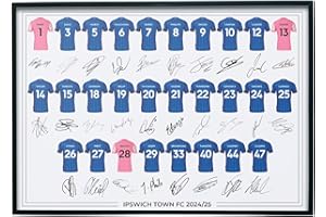 FOOTBALL PRINT SHOP Ipswich Town FC Signed 2024-25 Team Poster Print Autographed By Full Squad, Ipswich Town Gifts A4 Print Only
