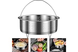 WMLBK Panier Vapeur en Acier Inoxydable pour Casserole Avec Poignée - Pour Cuire des Légumes, Fruits, Œufs (Rond 22 cm)