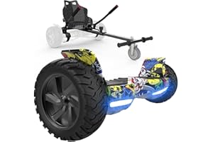‎FUNDOT FUNDOT Hoverboards mit Sitz, All-Terrain-Hoverboards mit Hoverkart,8,5 Zoll Go-Kart mit Self balancing scooter, Offroad-Hoverboards mit Bluetooth-Lautsprecher,APP, LED,Geschenk für Kinder Erwachsene