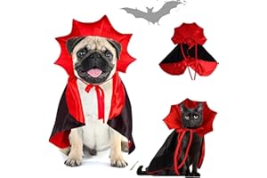 CEASELESLY Cane Gatto Vampiro Costumi,Mantello da Vampiro per Animali Domestici,Vampiro Costumi per cani di piccola taglia,Mantello per Gatti di Halloween,Adatto per Halloween,Natale,Feste